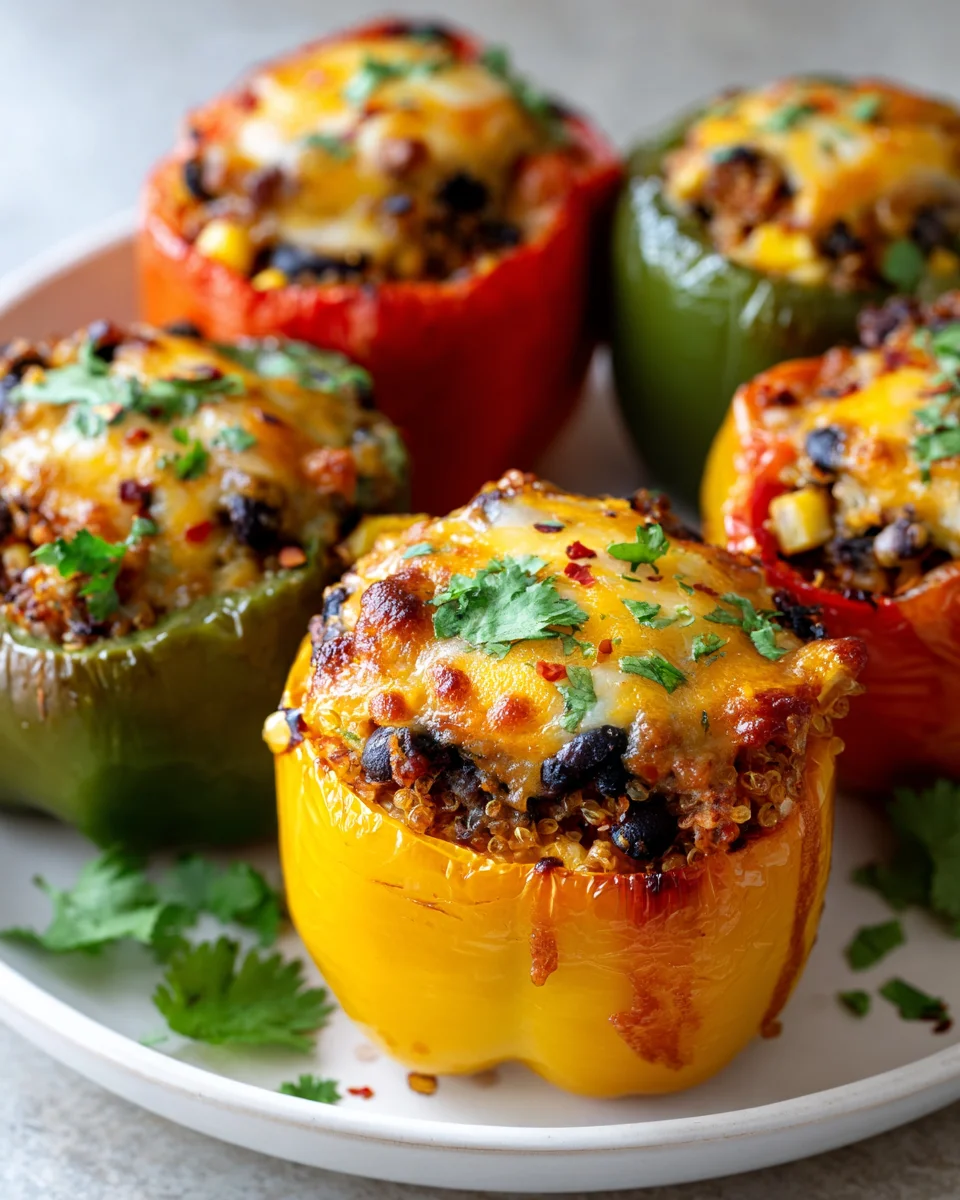 Cheesy Vegetarian Stuffed Peppers: Easy Baked Delight Recipe