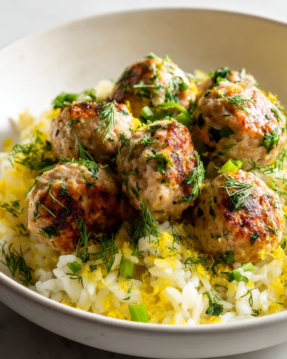 Lemon-Infused Greek Chicken Meatball Bowl
