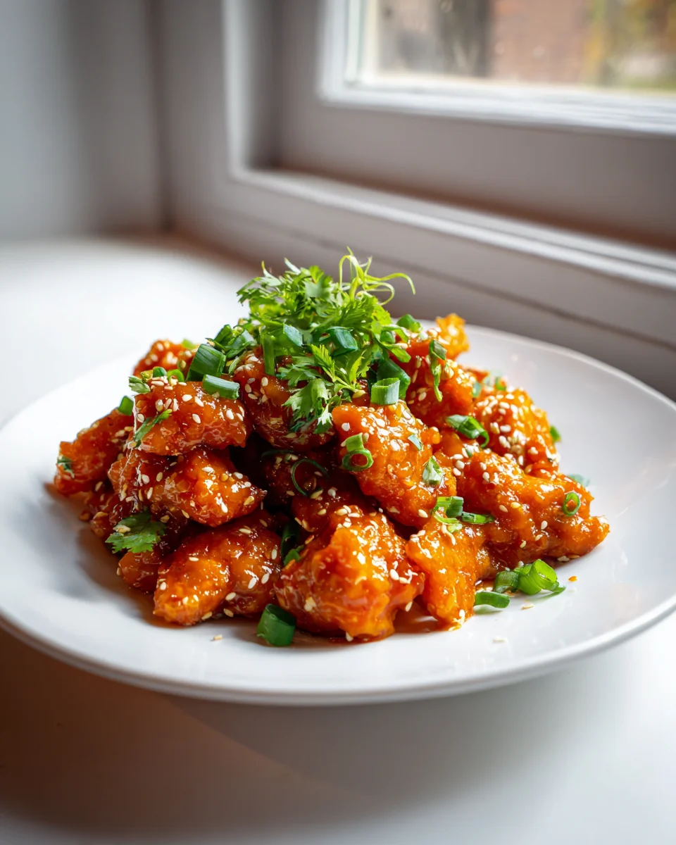 Sizzling Dragon Chicken Delight with Sesame