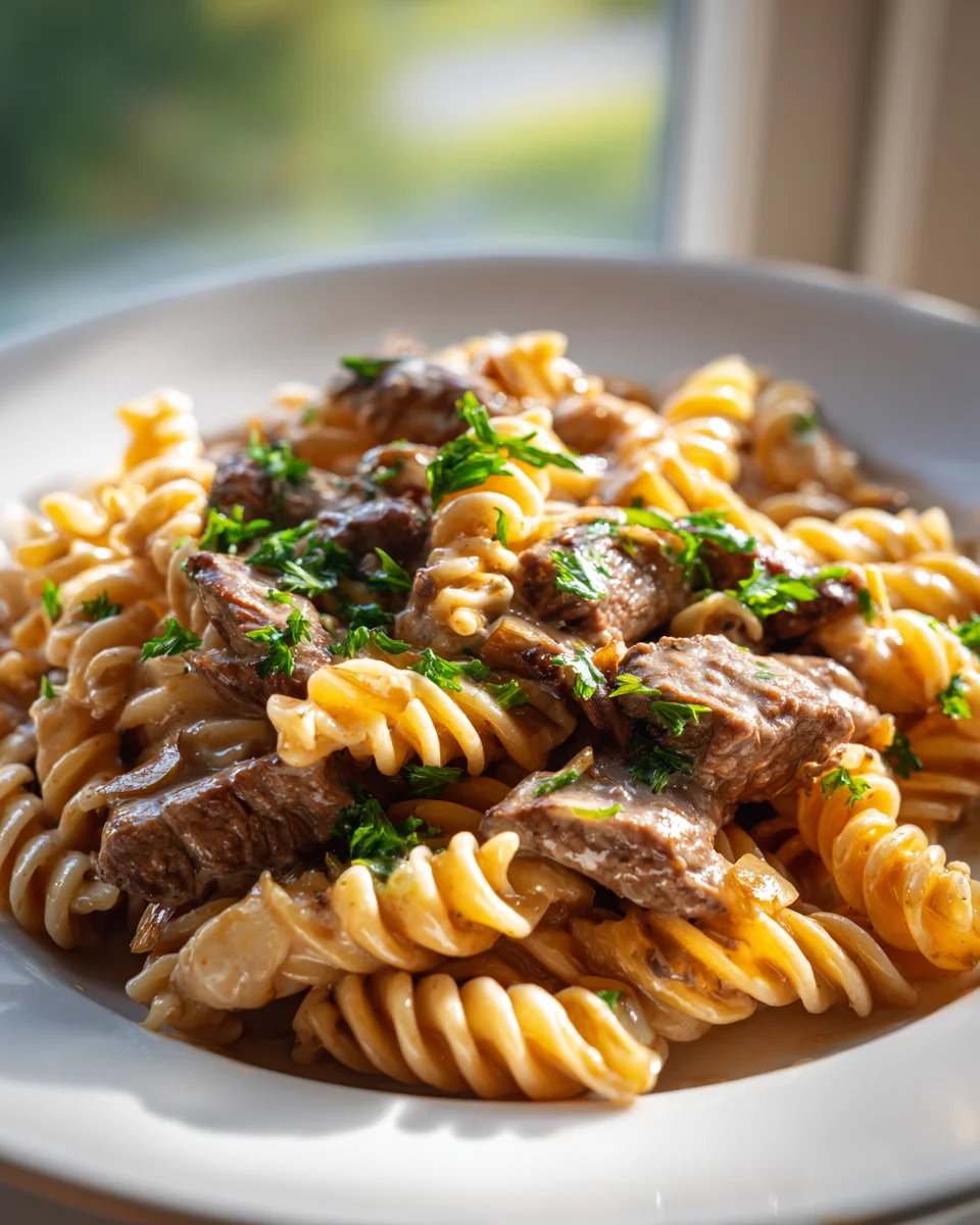 Creamy Garlic Steak Rotini Pasta: A Delicious Dinner Idea