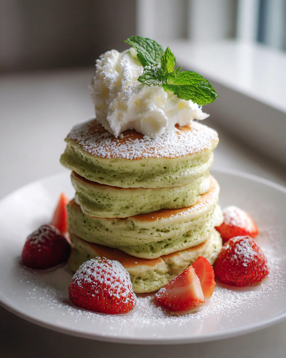 Heavenly Fluffy Matcha Soufflé Pancakes