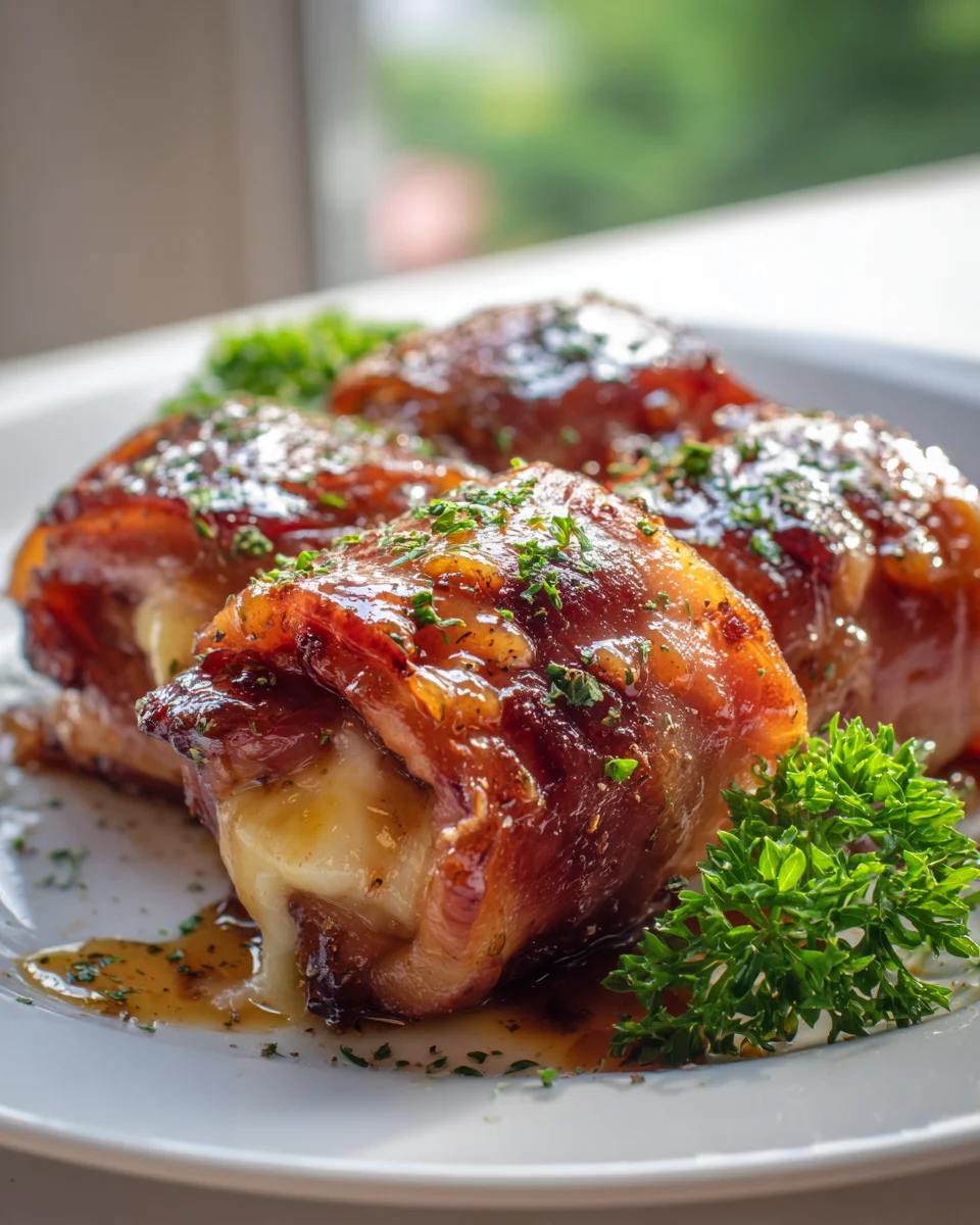 Maple Glazed Beef Ham and Cheese Rollups Recipe Delight