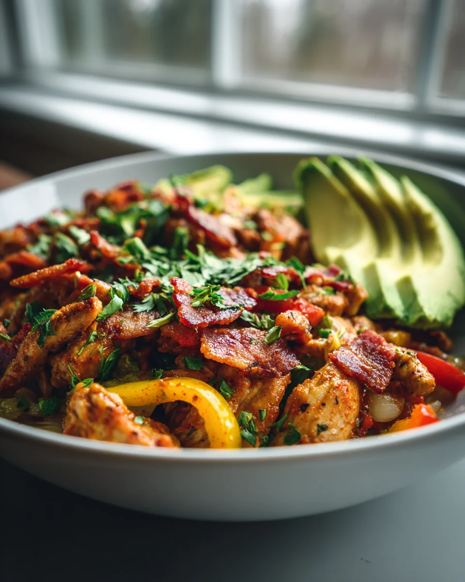 Keto Chicken Fajita Beef Bacon Bowls - Low Carb Delight!