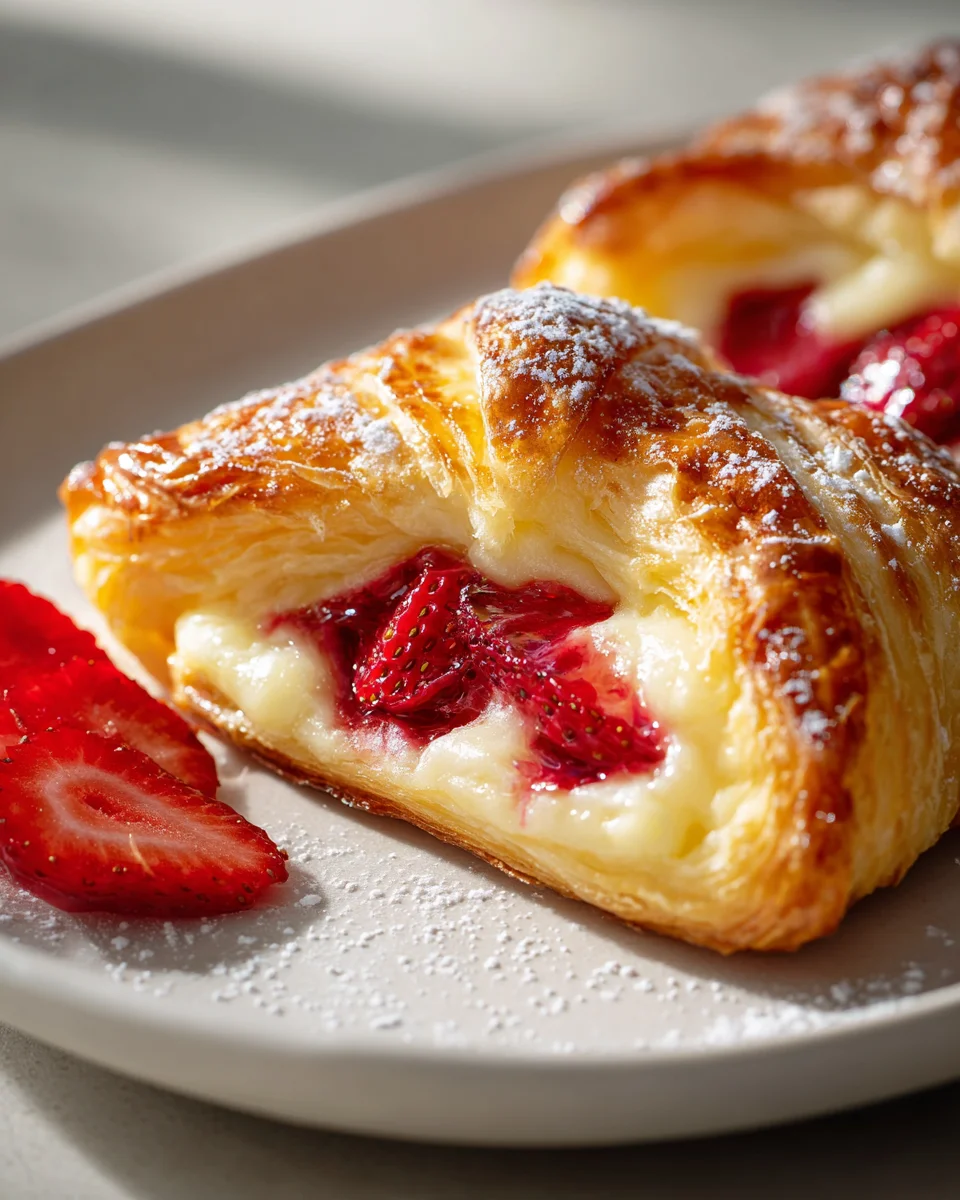 Sweetheart Strawberry Cream Cheese Danishes