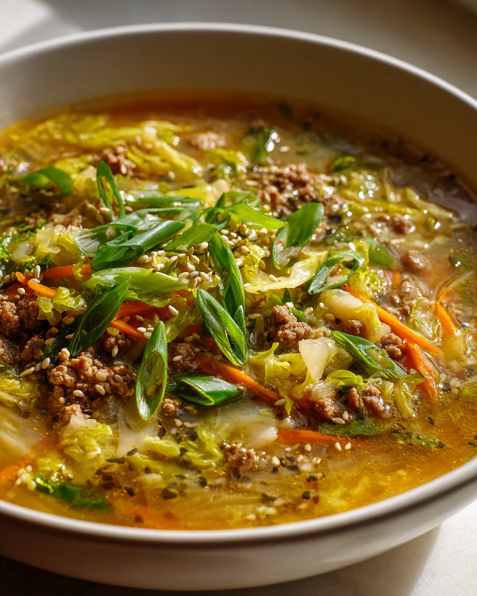 Savory Beef Egg Roll Soup Delight