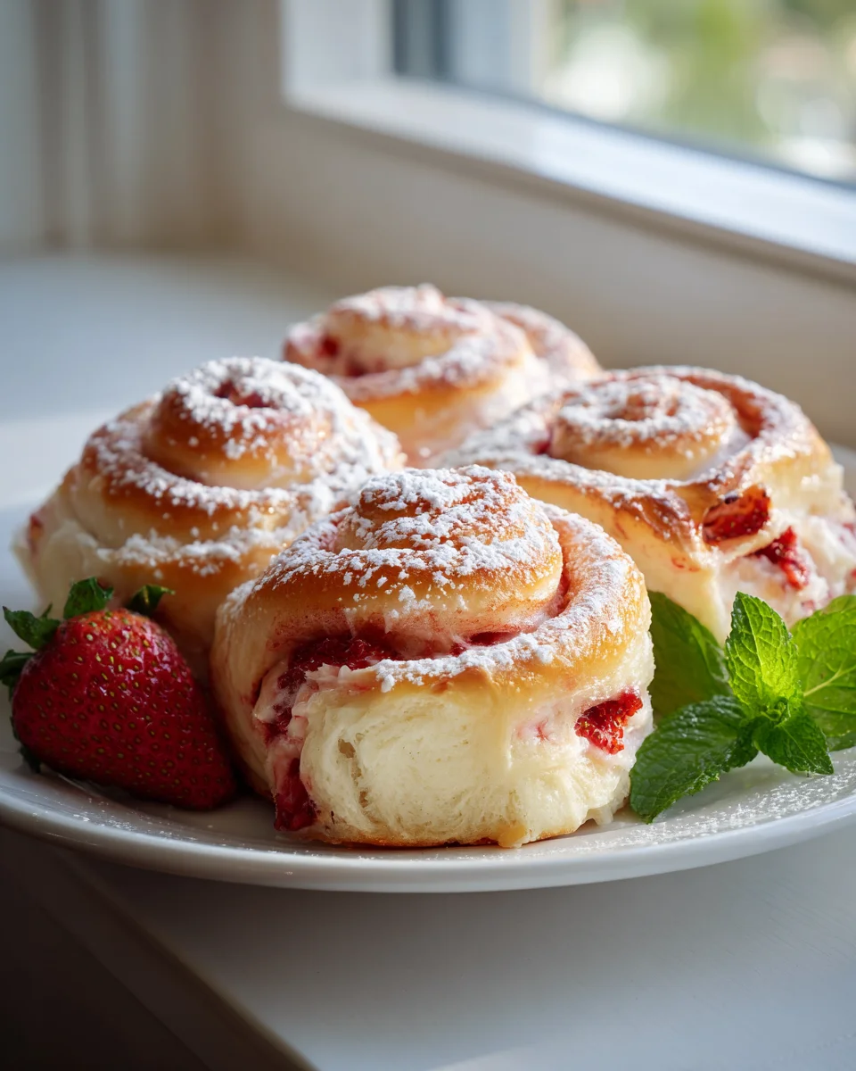 Sweet Strawberry Cream Cheese Rolls