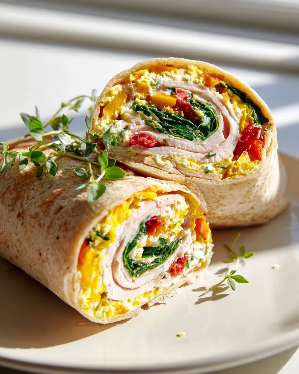 Savory Turkey Veggie Egg White Wrap