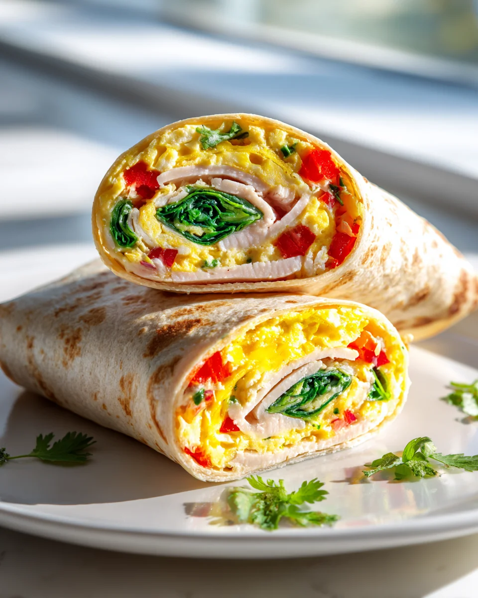 Savory Turkey Veggie Egg White Wrap