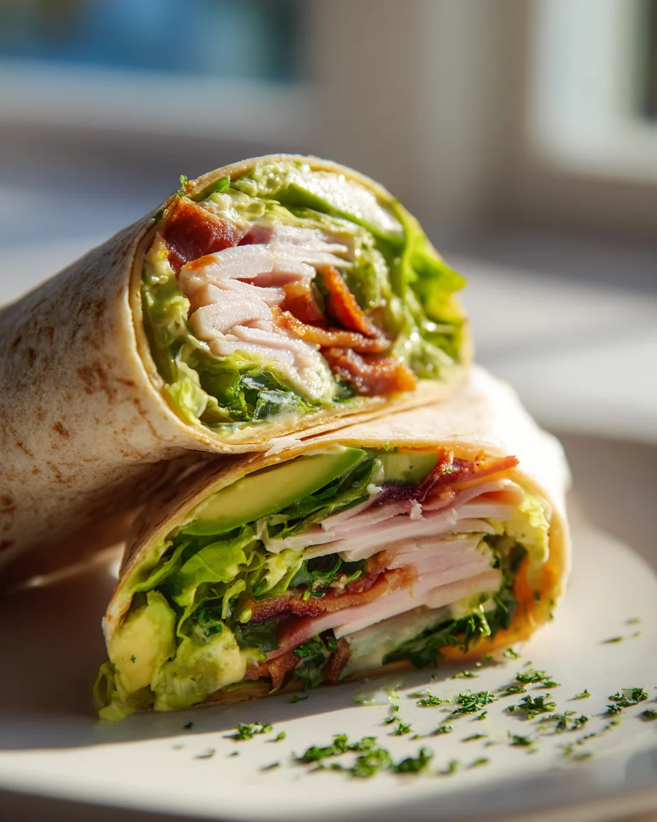 Savory Turkey Club Wraps with Avocado Bliss